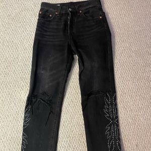 LEVIS Black Studded Jeans